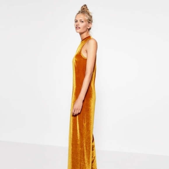 Zara Pants - SALE | Zara Mustard Velvet Wide Leg Flare Jumpsuit